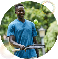 man with tennis racket